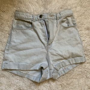 High waisted denim shorts